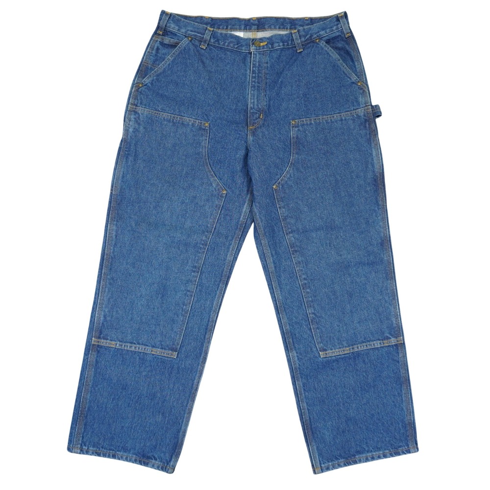 Carhartt B73-DST Logger Jeans Mens 38x30 Blue Denim Double Knee Carpenter Work